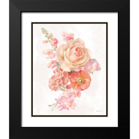 Sorbet Floret II Black Modern Wood Framed Art Print with Double Matting by Nai, Danhui