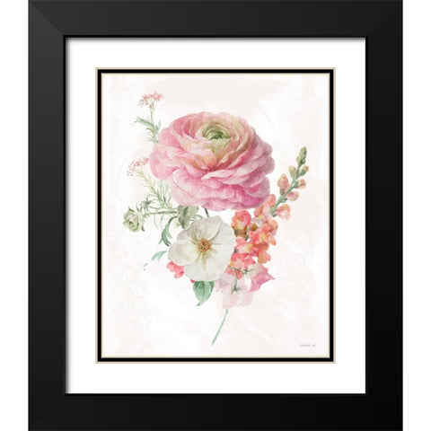 Sorbet Floret V Black Modern Wood Framed Art Print with Double Matting by Nai, Danhui