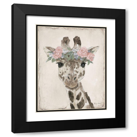 Flower Friends II Neutral Black Modern Wood Framed Art Print with Double Matting by Adams, Emily