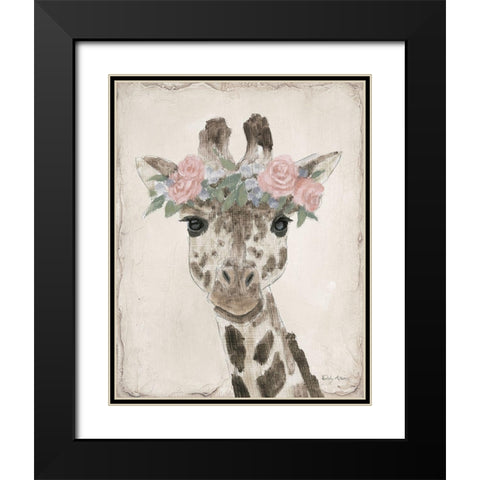 Flower Friends II Neutral Black Modern Wood Framed Art Print with Double Matting by Adams, Emily