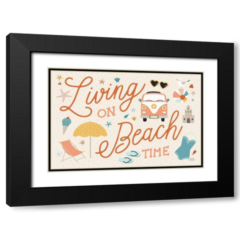 Beach Vibes I Black Modern Wood Framed Art Print with Double Matting by Marshall, Laura