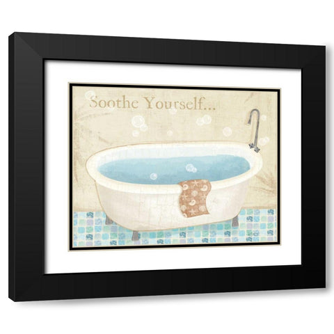 Mosaic Bath I Black Modern Wood Framed Art Print with Double Matting by Charron, Veronique