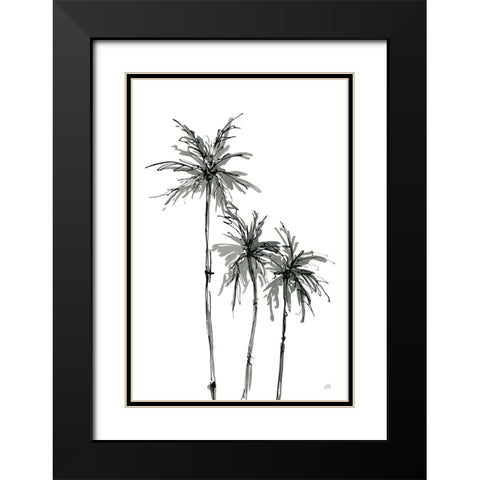Shadow Palms II Black Modern Wood Framed Art Print with Double Matting by Paschke, Chris