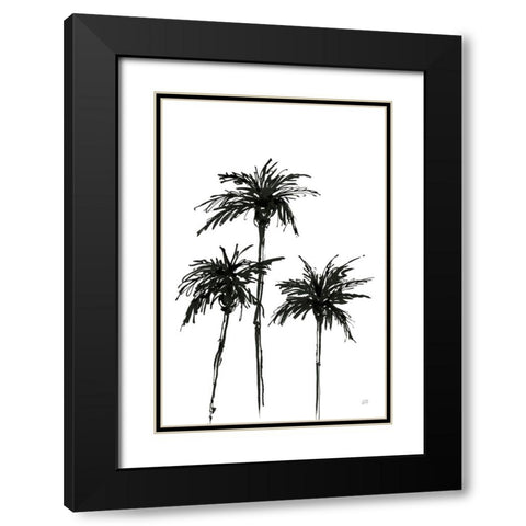 Dark Palms I Black Modern Wood Framed Art Print with Double Matting by Paschke, Chris
