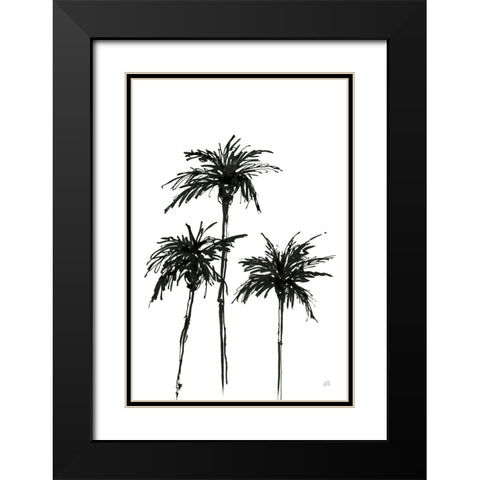 Dark Palms I Black Modern Wood Framed Art Print with Double Matting by Paschke, Chris