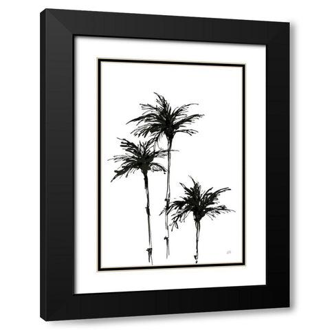 Dark Palms II Black Modern Wood Framed Art Print with Double Matting by Paschke, Chris