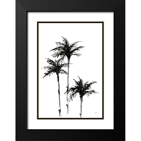 Dark Palms II Black Modern Wood Framed Art Print with Double Matting by Paschke, Chris