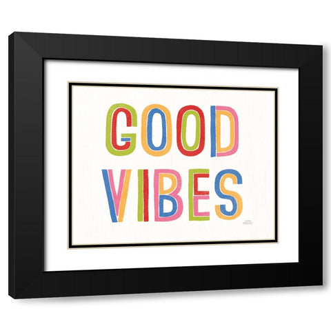 Rainbow Words I Crop Black Modern Wood Framed Art Print with Double Matting by Marshall, Laura