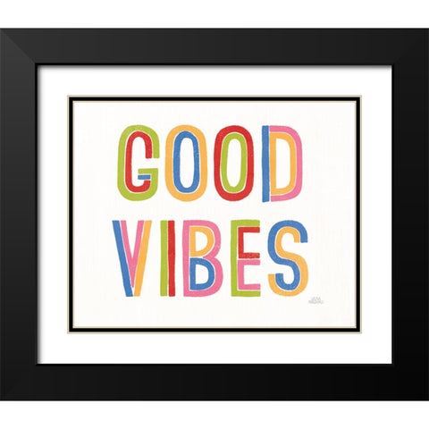 Rainbow Words I Crop Black Modern Wood Framed Art Print with Double Matting by Marshall, Laura
