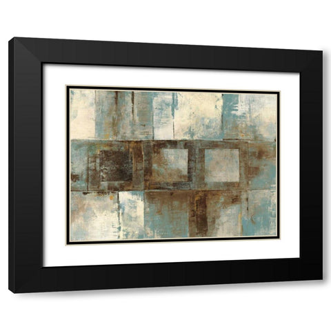 Euclid AveVariations-BlueandBrown Black Modern Wood Framed Art Print with Double Matting by Schick, Mike