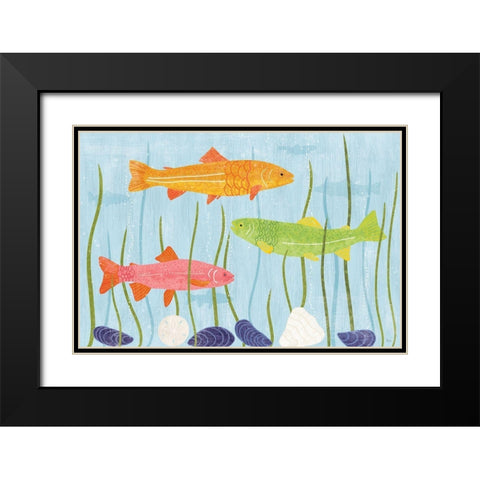Coastal Vibes I Black Modern Wood Framed Art Print with Double Matting by Charron, Veronique