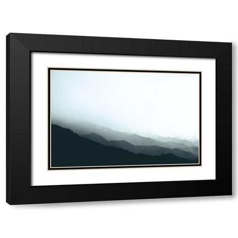 Virgin Mountains II Blue Gray Black Modern Wood Framed Art Print with Double Matting by Marshall, Laura