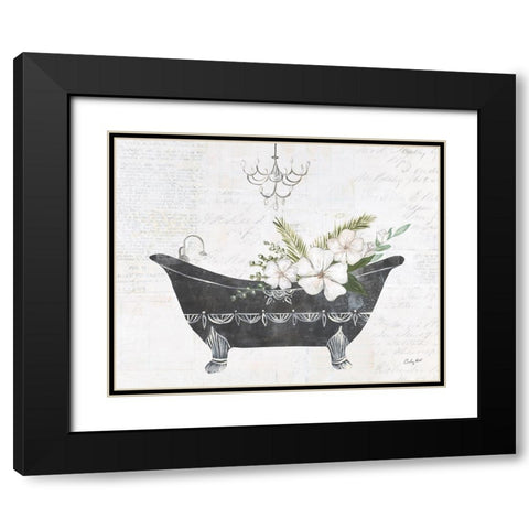 Floral Bath I Flipped Black Modern Wood Framed Art Print with Double Matting by Prahl, Courtney