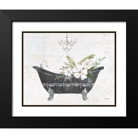 Floral Bath I Flipped Black Modern Wood Framed Art Print with Double Matting by Prahl, Courtney