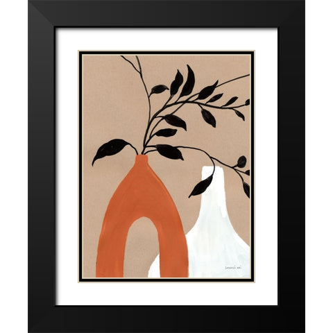 Slender Stems I Black Modern Wood Framed Art Print with Double Matting by Nai, Danhui