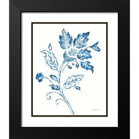 Exotic Elegance Floral I Black Modern Wood Framed Art Print with Double Matting by Nai, Danhui
