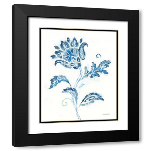 Exotic Elegance Floral II Black Modern Wood Framed Art Print with Double Matting by Nai, Danhui