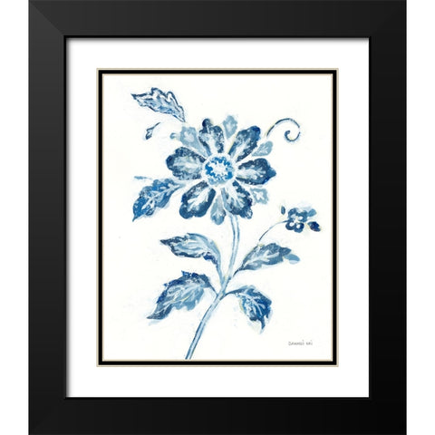 Exotic Elegance Floral IV Black Modern Wood Framed Art Print with Double Matting by Nai, Danhui