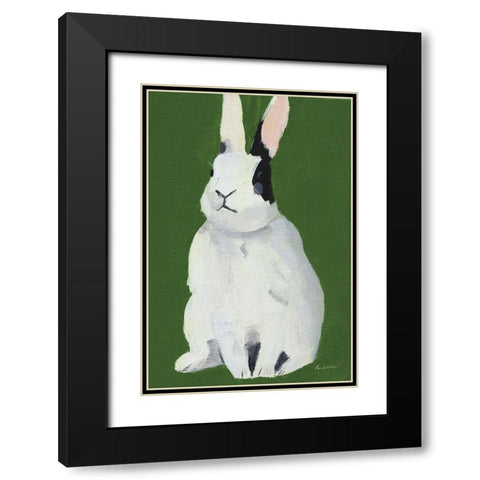 Sweet Bunny Black Modern Wood Framed Art Print with Double Matting by Munger, Pamela