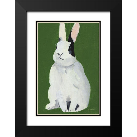Sweet Bunny Black Modern Wood Framed Art Print with Double Matting by Munger, Pamela