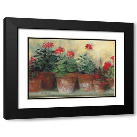 Kathleens Geraniums Crop Black Modern Wood Framed Art Print with Double Matting by Rowan, Carol