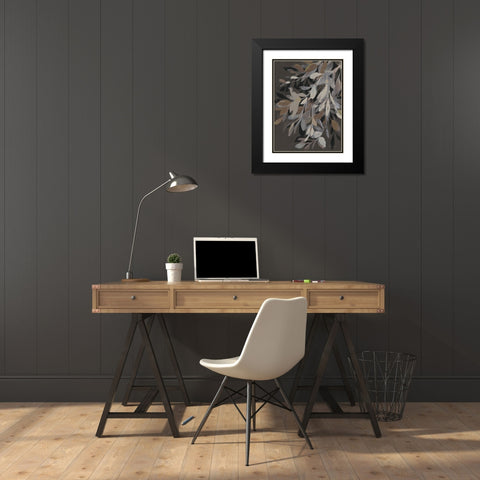 Lively Branches Black Modern Wood Framed Art Print with Double Matting by Nai, Danhui