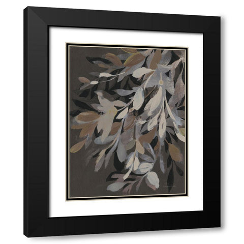 Lively Branches Black Modern Wood Framed Art Print with Double Matting by Nai, Danhui