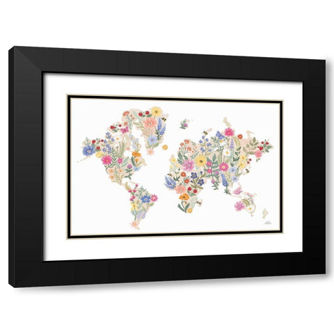 Wild Meadow World Black Modern Wood Framed Art Print with Double Matting by Marshall, Laura