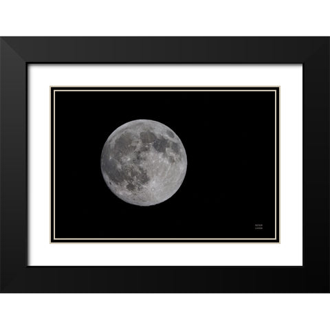 Spring Moon Black Modern Wood Framed Art Print with Double Matting by Larson, Nathan
