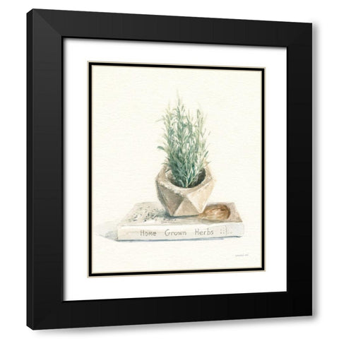 Grown at Home I Cream Black Modern Wood Framed Art Print with Double Matting by Nai, Danhui