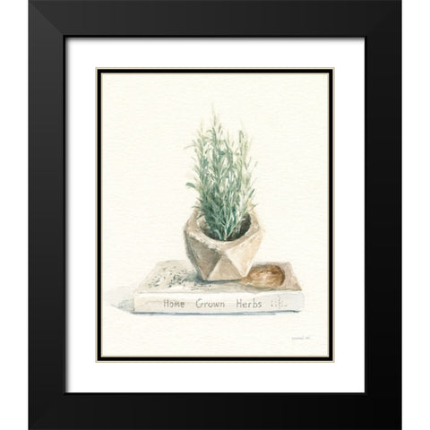 Grown at Home I Cream Black Modern Wood Framed Art Print with Double Matting by Nai, Danhui