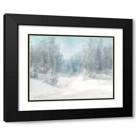 Peaceful Winter Black Modern Wood Framed Art Print with Double Matting by Nai, Danhui