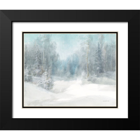 Peaceful Winter Black Modern Wood Framed Art Print with Double Matting by Nai, Danhui