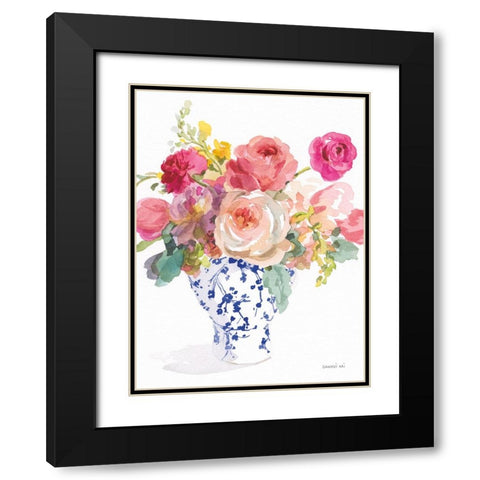 Sunday Bouquet II Black Modern Wood Framed Art Print with Double Matting by Nai, Danhui