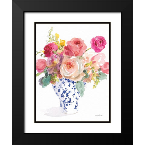 Sunday Bouquet II Black Modern Wood Framed Art Print with Double Matting by Nai, Danhui