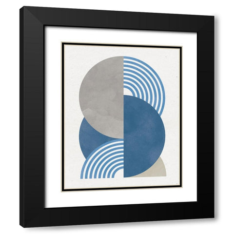 Deco Glam I Blue Black Modern Wood Framed Art Print with Double Matting by Hershey, Moira
