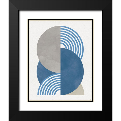 Deco Glam I Blue Black Modern Wood Framed Art Print with Double Matting by Hershey, Moira