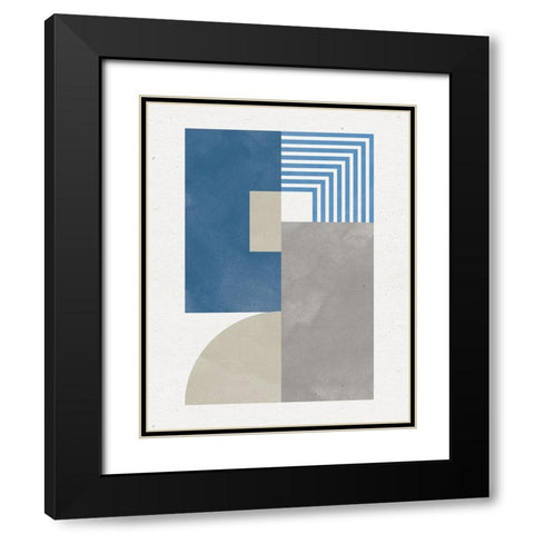 Deco Glam II Blue Black Modern Wood Framed Art Print with Double Matting by Hershey, Moira
