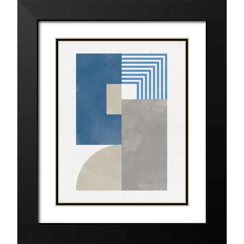 Deco Glam II Blue Black Modern Wood Framed Art Print with Double Matting by Hershey, Moira