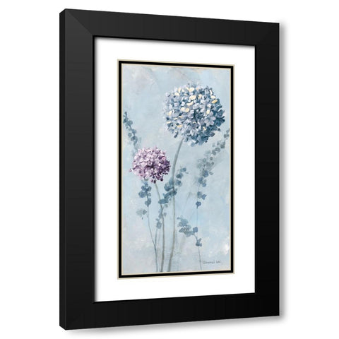 Airy Blooms I Purple Black Modern Wood Framed Art Print with Double Matting by Nai, Danhui