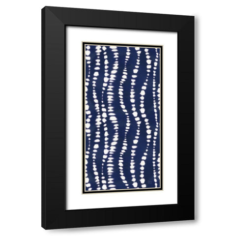 Indigo Splash Pattern IVB Panel Black Modern Wood Framed Art Print with Double Matting by June, Dina