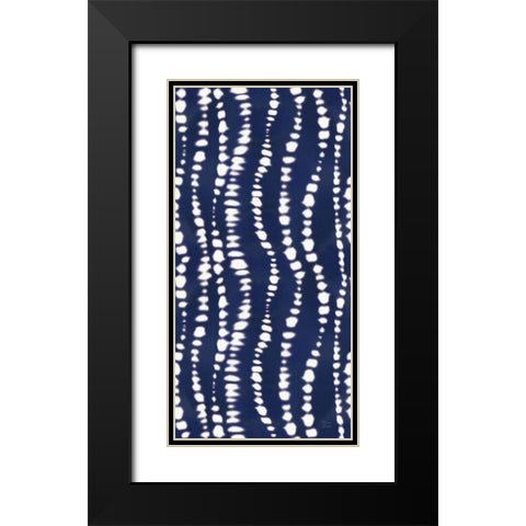 Indigo Splash Pattern IVB Panel Black Modern Wood Framed Art Print with Double Matting by June, Dina