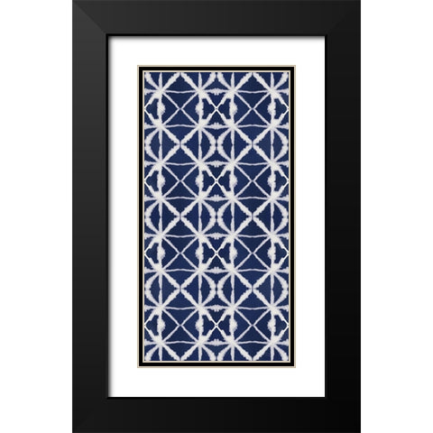 Indigo Splash Pattern VIE Panel Black Modern Wood Framed Art Print with Double Matting by June, Dina