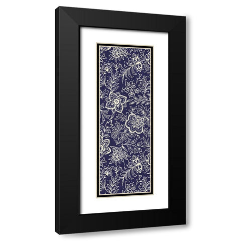 Kala Indigo Panel II Black Modern Wood Framed Art Print with Double Matting by Schlabach, Sue