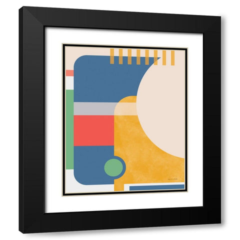 Modern Glam I Vallarta Blue Black Modern Wood Framed Art Print with Double Matting by Gallagher, Megan