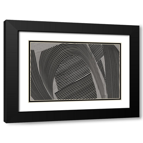 Weaving I Gray Crop Black Modern Wood Framed Art Print with Double Matting by Schick, Mike