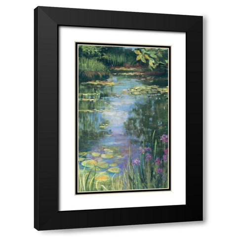 Garden Pond I Black Modern Wood Framed Art Print with Double Matting by Rowan, Carol