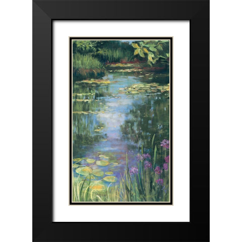 Garden Pond I Black Modern Wood Framed Art Print with Double Matting by Rowan, Carol