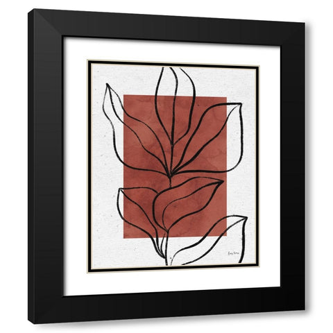 Color Block Balance II Hot Sauce Black Modern Wood Framed Art Print with Double Matting by Thorns, Becky
