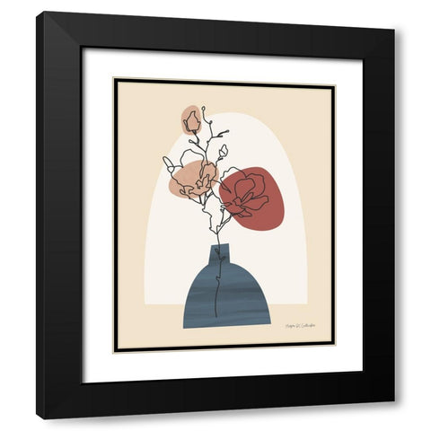 Potted Beauty I Teal Black Modern Wood Framed Art Print with Double Matting by Gallagher, Megan